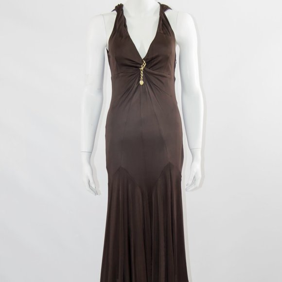 Karen Millen Sexy Brown Dress Party Office Sz 10uk Small - Picture 1 of 7
